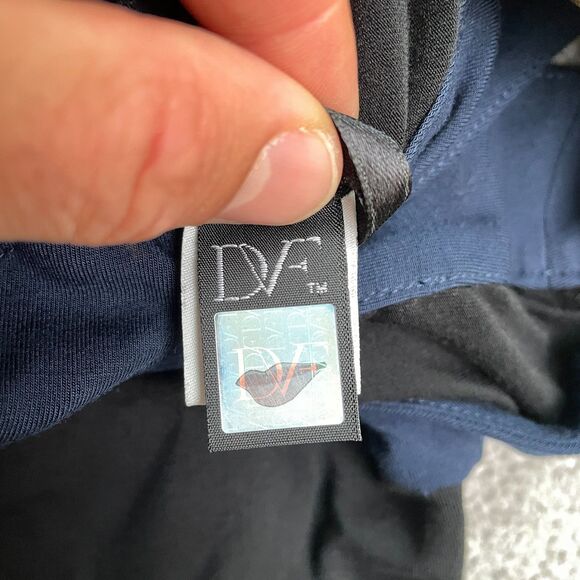 Diane Von Furstenberg DVF Midi Sheath Dress Womens 4 Black Blue Sleeveless NWOT - Picture 5 of 14